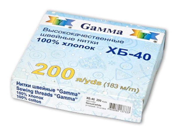 Нитки Gamma ХБ-40 100% хлопок 183 м, 200 я, 10 шт, 439 рыжий