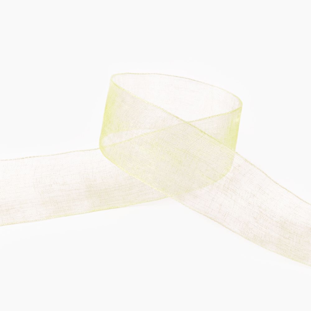 Лента капроновая (органза) 25.0 мм / 22.8±1 метра, 011 св.желтый, Blitz OR-25