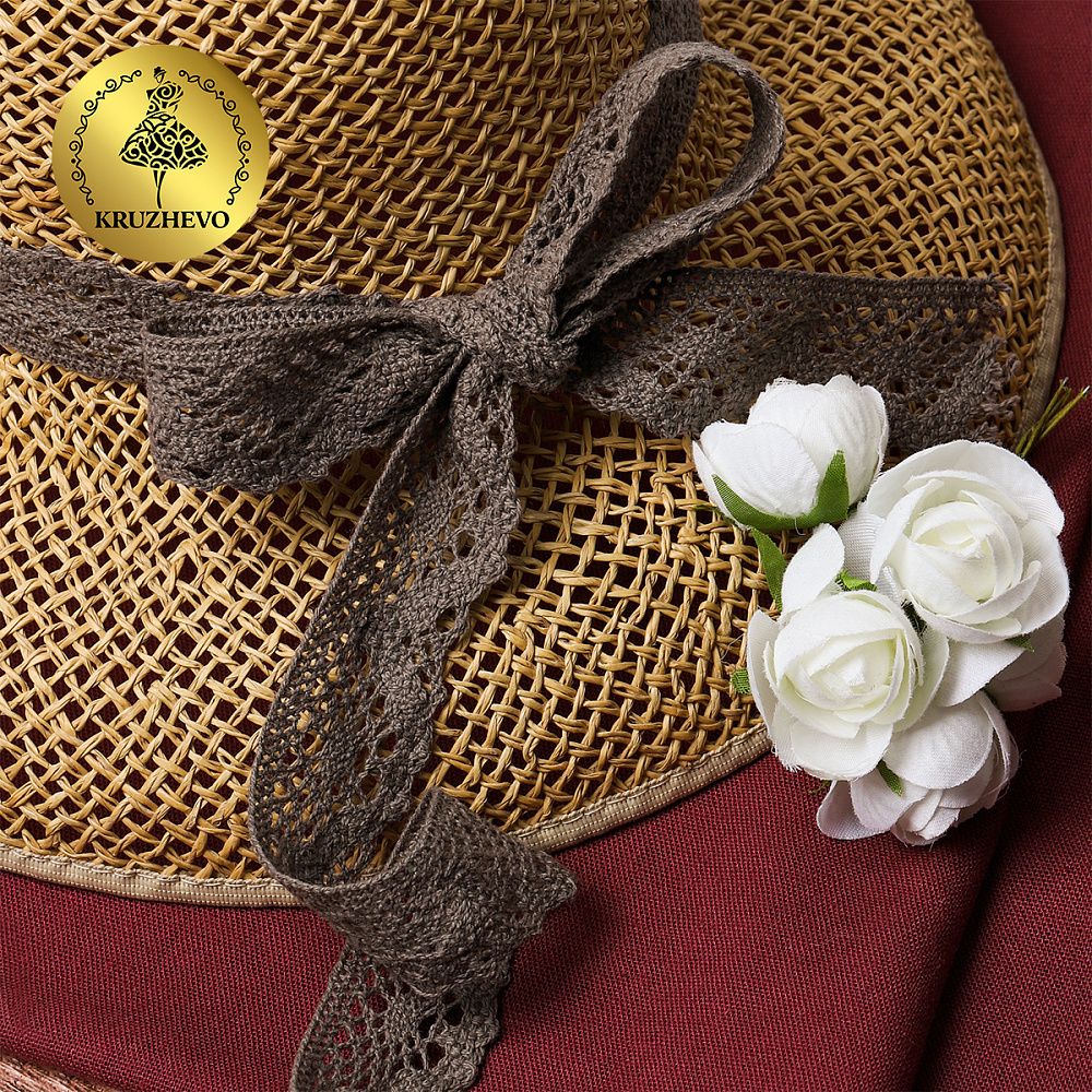 Кружево вязаное (тесьма) 30 мм / 10 метров, TBY-5234 цв.21 какао, Kruzhevo