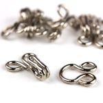 Крючки пришивные 9 мм, никель, серебристые, 14 шт, Pony