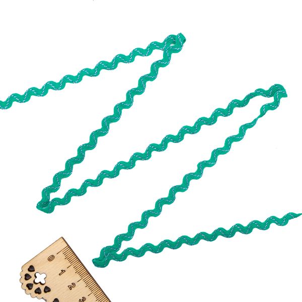 Тесьма вьюнчик с метанитью, 5 мм / 20 м (бирюза), С3584