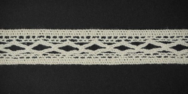 Кружево вязаное (тесьма) 19 мм цв.натуральный, Alfa, 25 метров, AF-177-000