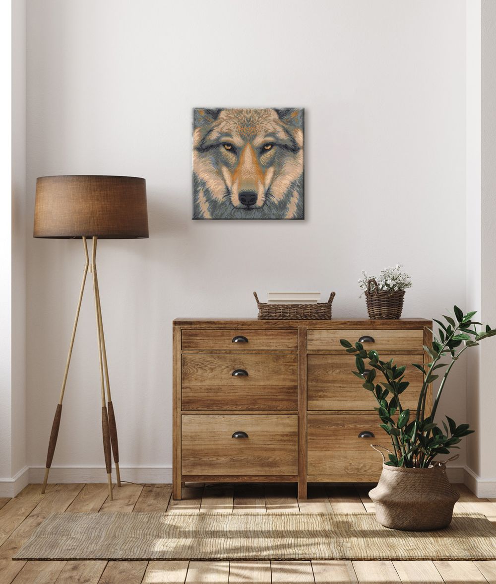 Кристальная (алмазная) мозаика Фрея ALPD-279, на подрамнике, Взгляд волка, 30х30 см