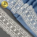 Кружево гипюр (плетёное) 80 мм, матовая нить TBY.0618, цв.F102 молочный уп.13.71м, Kruzhevo