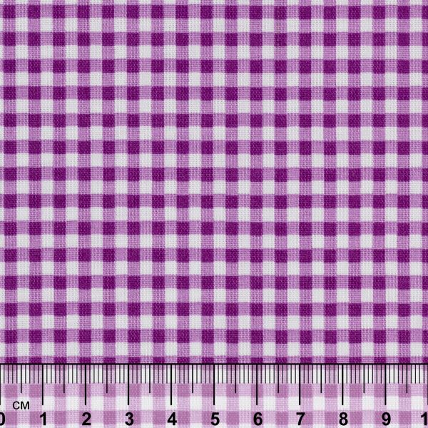 Ткань для пэчворка Peppy Бабушкин сундучок, рулон 112 см / 5 метров, БС-51 клетка фиолетовый, Peppy
