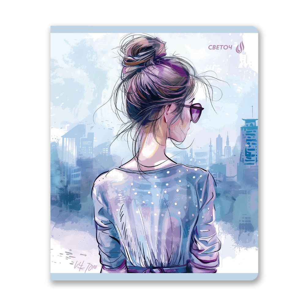 Тетрадь ученическая общая, выборочный лак, A5+ 80 л. на скобе 65 г/м², белизна 100 %, 5 шт, клетка, 01127 Оглянись!, Светоч Т81