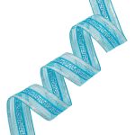 Лента подарочная 25 мм / 25 метров, рис.8255, бирюза/серебро, С3488Г17