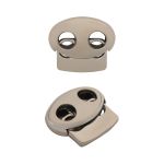 Фиксатор (зажим) для шнура металл плоский 2 отв. 17х15.5 мм, ⌀4,5 мм, металл (чер.никель), 20 шт