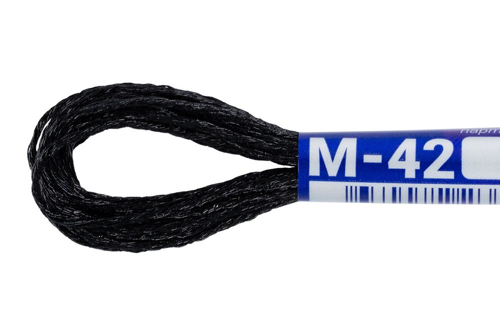 Мулине Gamma полиэстер 100%, цв.М-42 черный, 12 мотков по 6 метров