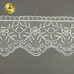 Кружево на сетке широкое 110 мм, 40485, цв.W0115 молочный уп.13.7м, Kruzhevo