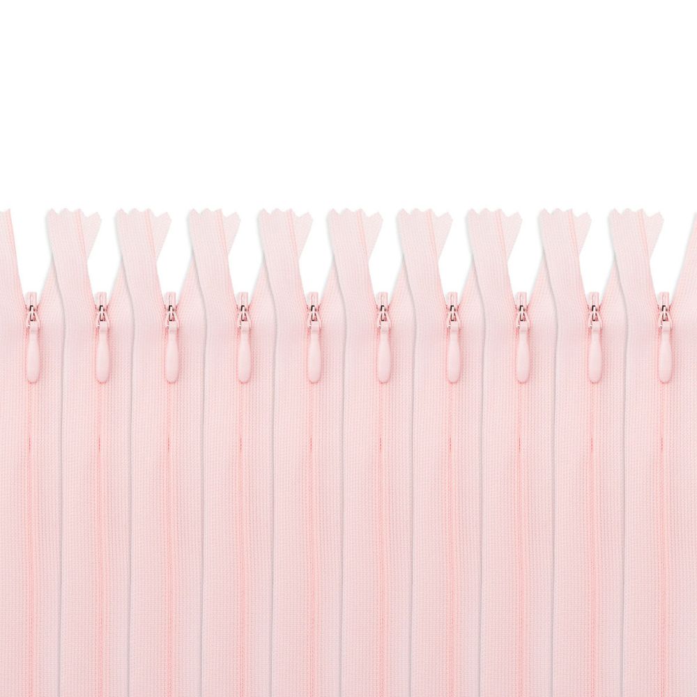 Молния потайная (скрытая) Т3 (3 мм) 1 зам., н/раз., 50 см, неж.роз. 31303 / 50, 10 шт