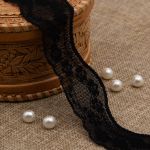 Кружево эластичное (стрейч) 40 мм, 3,4 м, ±4 см, черный