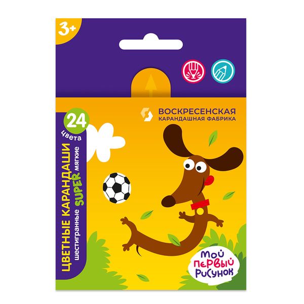 Набор цветных карандашей, короткие Песик SТCP-4024 заточенный 8х24 цв, Набор цветных карандашей, короткие Песик SТCP-4024 заточенный 8х24 цв, ВКФ SТCP-4024