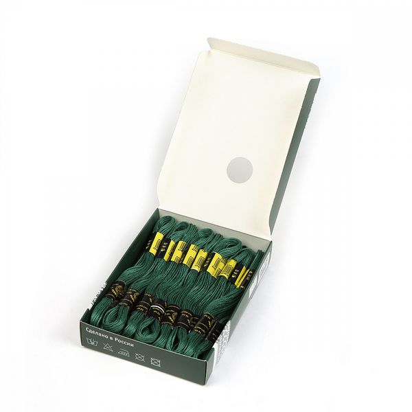 Мулине ПНК им.Кирова цв.9280 зеленый, 24 мотка по 8 метров