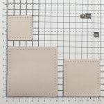 Набор заплаток пришивных из кожи, квадрат 4см, 6см и 8см, с перфорацией, 3 шт, 100% кожа (06 бежевый), 9402