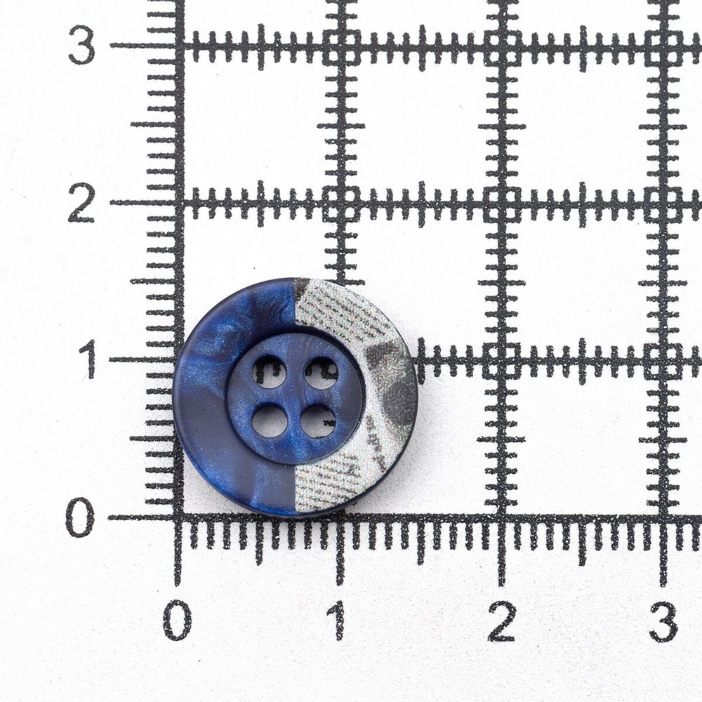 Пуговицы 4 прокола 24L=15 мм, пластик, col.E синий, 36 шт, CN2818