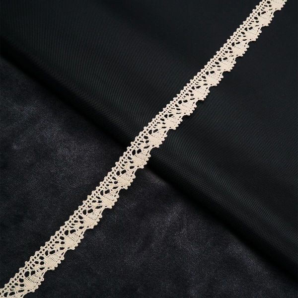 Кружево вязаное (тесьма) 15 мм / 13.72 метра, хлопок, неотбеленный, 3AR3367