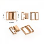 Пряжка-застежка для купальников металл 15.0 мм, 121SW цв.золото уп.10 шт