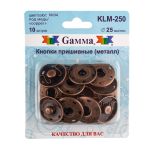 Кнопка пришивная металл ⌀25.0 мм, 10 шт, 04 под медь, Gamma KLM-250