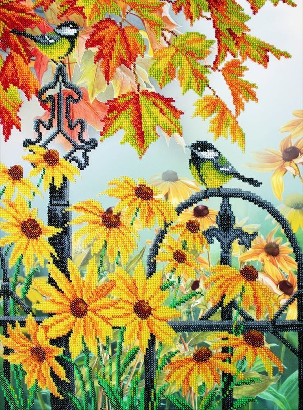 Набор для вышивания бисером Паутинка, Краски осени 28х38 см