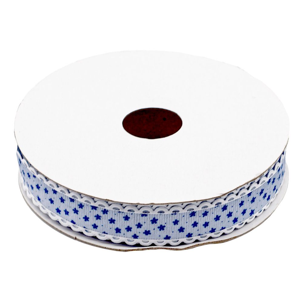 Лента декоративная Звездочки 20 мм / 25±1 метров, YH98 (06 голубой/синий)