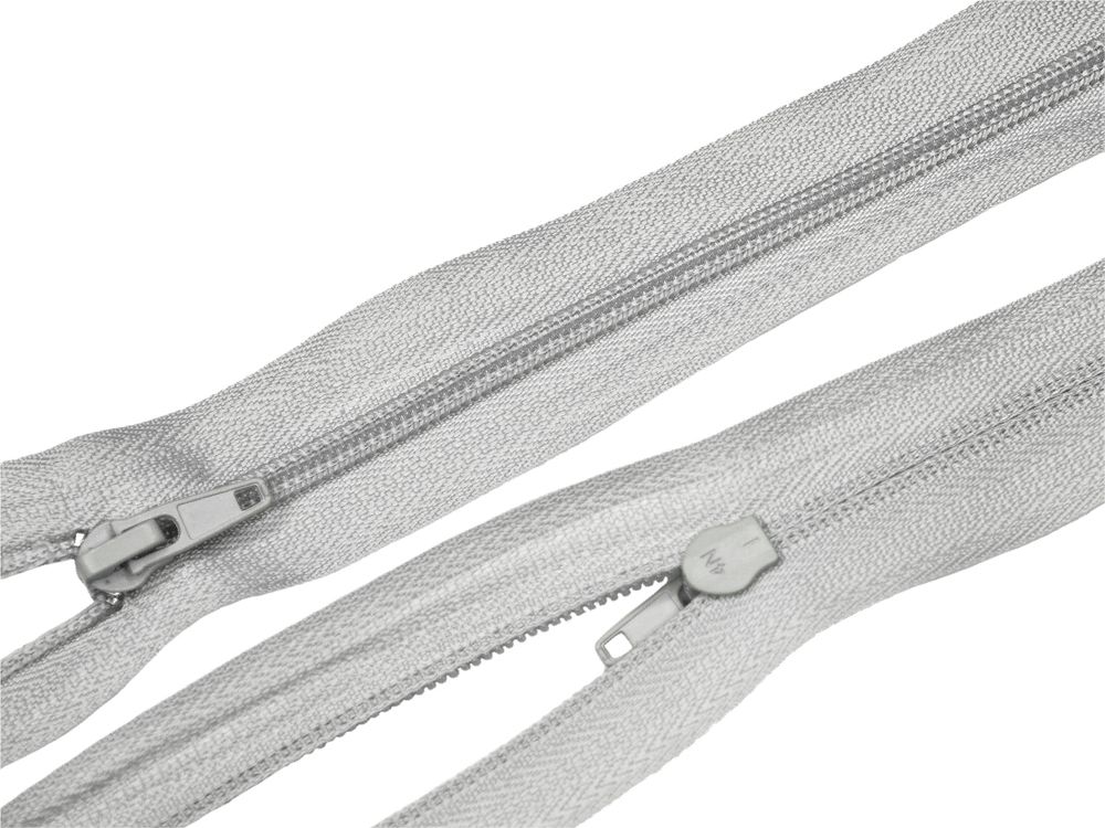 Молния спираль (витая) (цв.SBS) брючная Т4 (4 мм) 1 зам., н/раз., 20 см, автомат, S-165 св.серый, 2500 шт