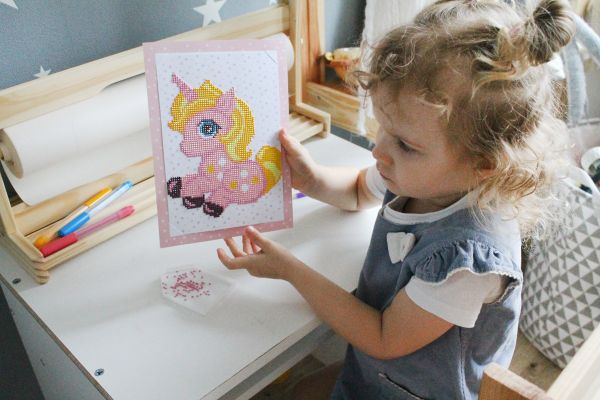 Алмазная (кристальная) мозаика Фрея, Розовый единорог, 19,5х14 см