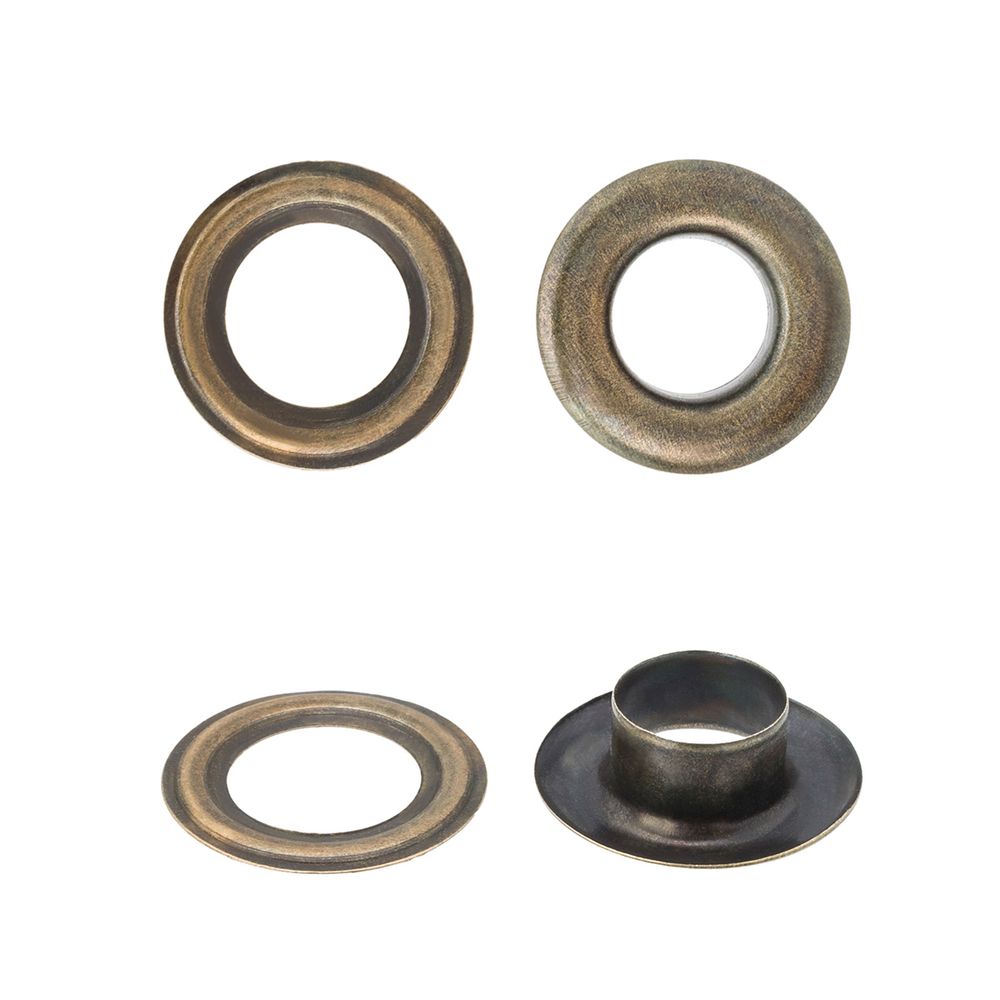 Люверсы металл ⌀9.2 мм, h=6.32 мм, (№24), металл, антик, ≈1000 шт