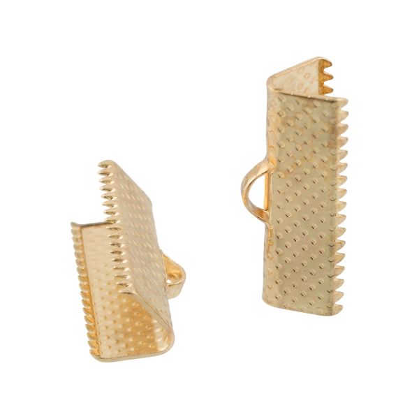 Концевик для бижутерии 20х7 мм, 30 шт, 04 золото, Zlatka FMK-E03