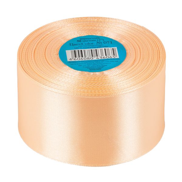 Лента атласная 1-сторонняя 50.0 мм / 33±2 метра, 071 св.кремовый, Gamma