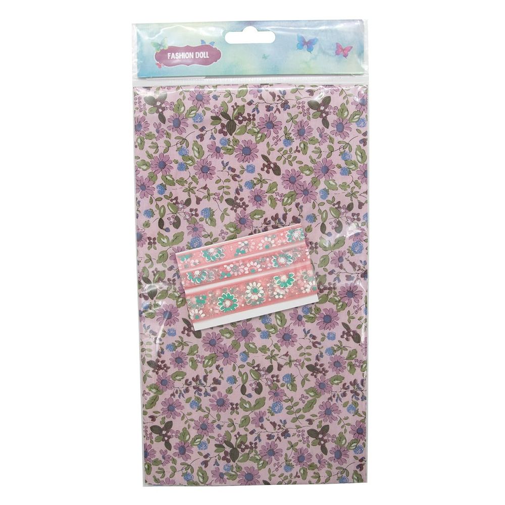 Ткань для рукоделия в наборе х/б с лентой 48х50см+1м+1м (25722/25321 розовый) 29490