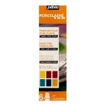 Набор красок Pebeo Porcelaine 150 Открытие по фарфору и керамике под обжиг 6 цв. 20 мл, 756472 2 глянцевые