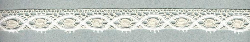 Кружево вязаное (тесьма) 20 мм, сливочный с белым, 30 метров, IEMESA, 41760