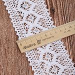 Кружево вязаное (тесьма) 75 мм, цв.белый, уп.10 м, Kruzhevo