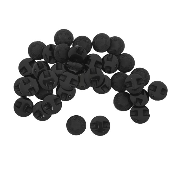 Пуговицы на ножке 24L (15мм) (Black (черный)), 36 шт, 615009-1