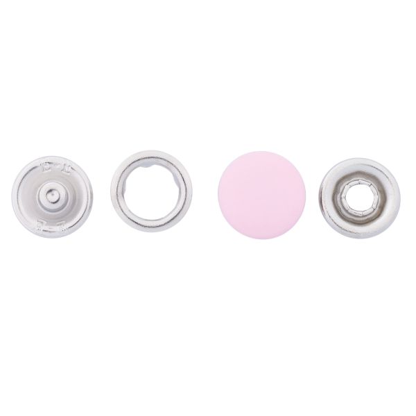 Кнопка рубашечная (джерси) закрытая ⌀9.5 мм, ≈1440 шт, МЕТАЛЛ, эмаль, 133 св.розовый глянцевый, NEW STAR