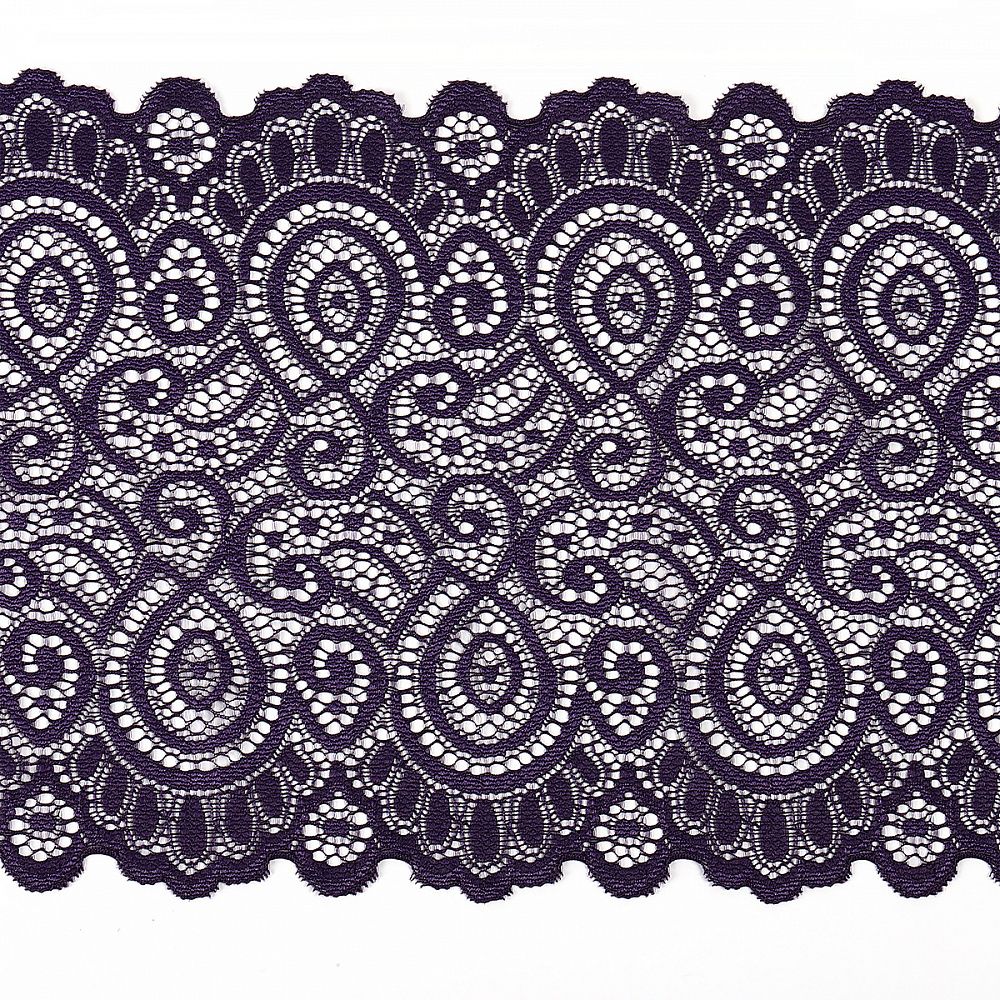 Кружево бельевое эластичное 180 мм / 3 м, TBY.L1351, цв.L2817 фиолетовый, Kruzhevo