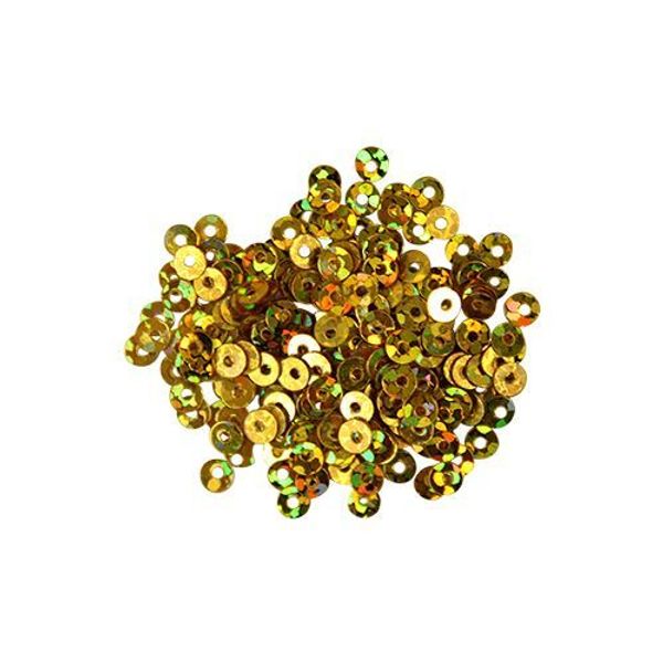 Пайетки плоские 3 мм, упак. 10 гр, Астра, А20 золото голограмма, уп.10 шт