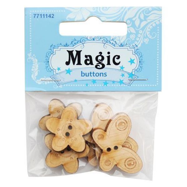 Украшения декоративные пуговицы Бабочки, 6 шт, Magic Buttons BBL006-MX-P2