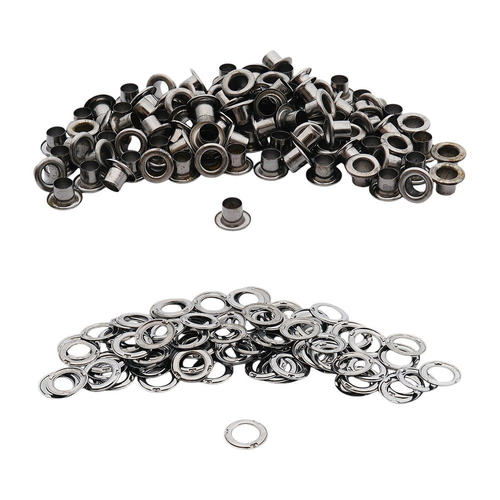 Люверсы металл ⌀_4.4 мм (внутр.), №2, сталь, чер.никель, 100 шт, New Star