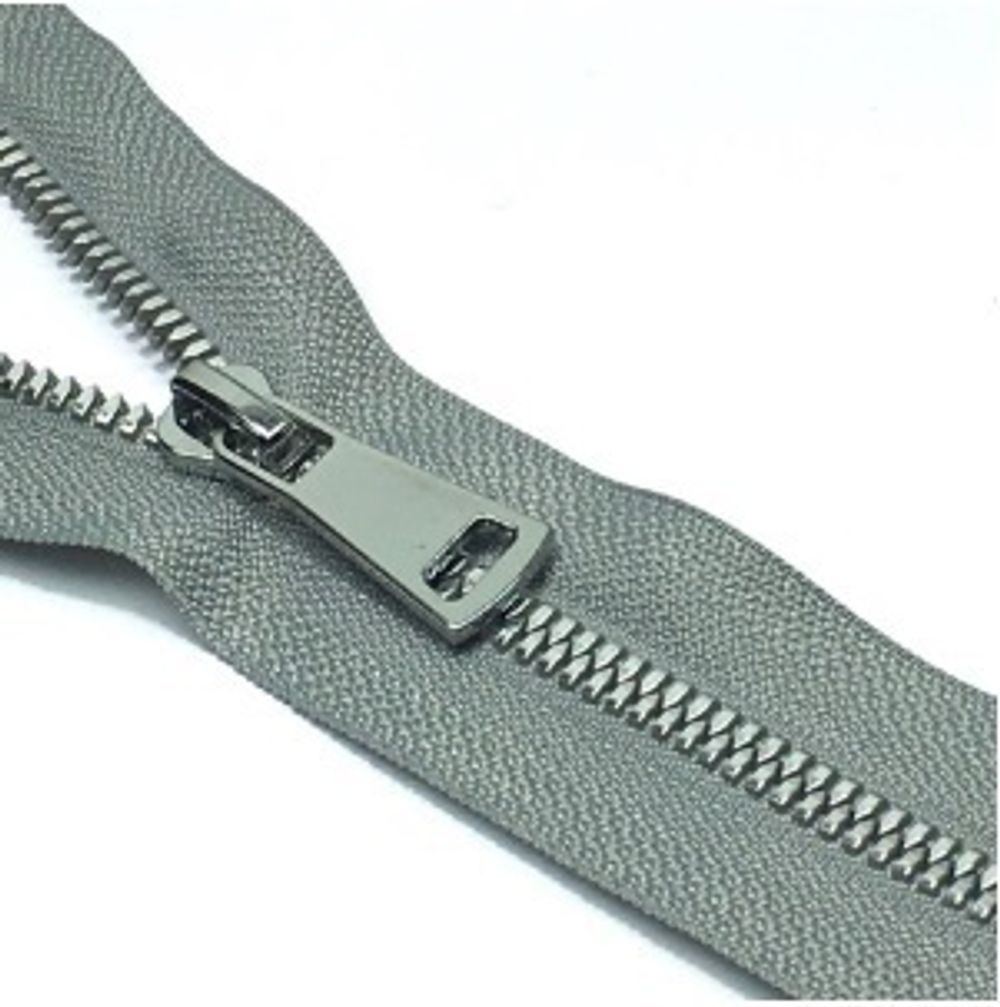 Молния трактор Т5 (5 мм) 1 зам., н/раз., 18 см, никель, цв. D181 серая платина, Mzipp Premium, 1 шт