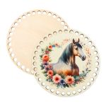 Набор донышек для вязания Глянцевый фанера ⌀15х0.4 см, 2 шт, 08 Лошадь, Love2art ДВ-01