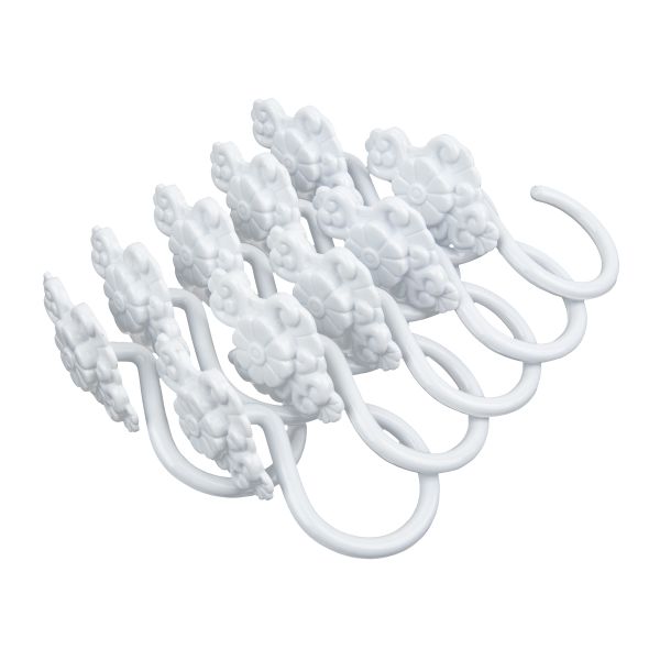 Крючки шторные для карниза навесные ⌀6 мм, 10 шт, 03 белый, Sofi H40