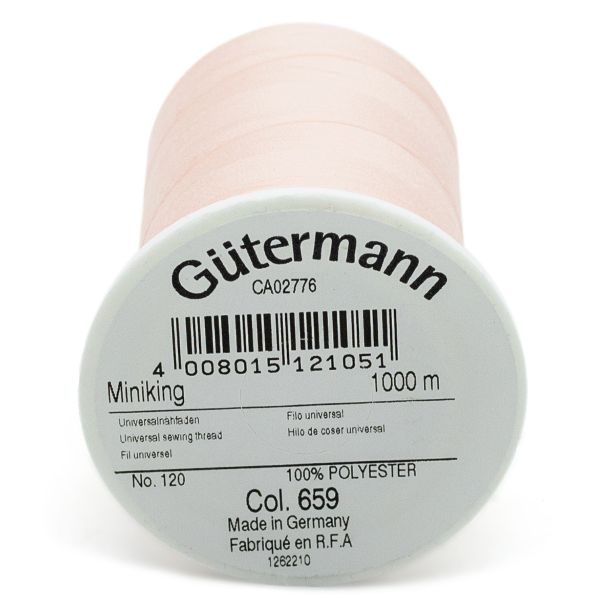 Нитки оверлочные Gutermann Miniking, 1000м, 659 св.персиково-розовый, 5 катушек