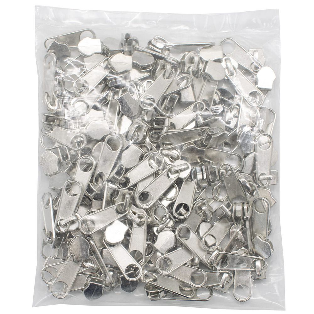 Слайдер (замок) для молнии спираль Т7 (7 мм), без фиксатора, никель, 0294-0001, 100 шт