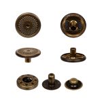 Кнопка Альфа (S-образная) ⌀12.5 мм, 36 шт, металл, нерж., 12 шлифованная бронза, MIKRON JK 006