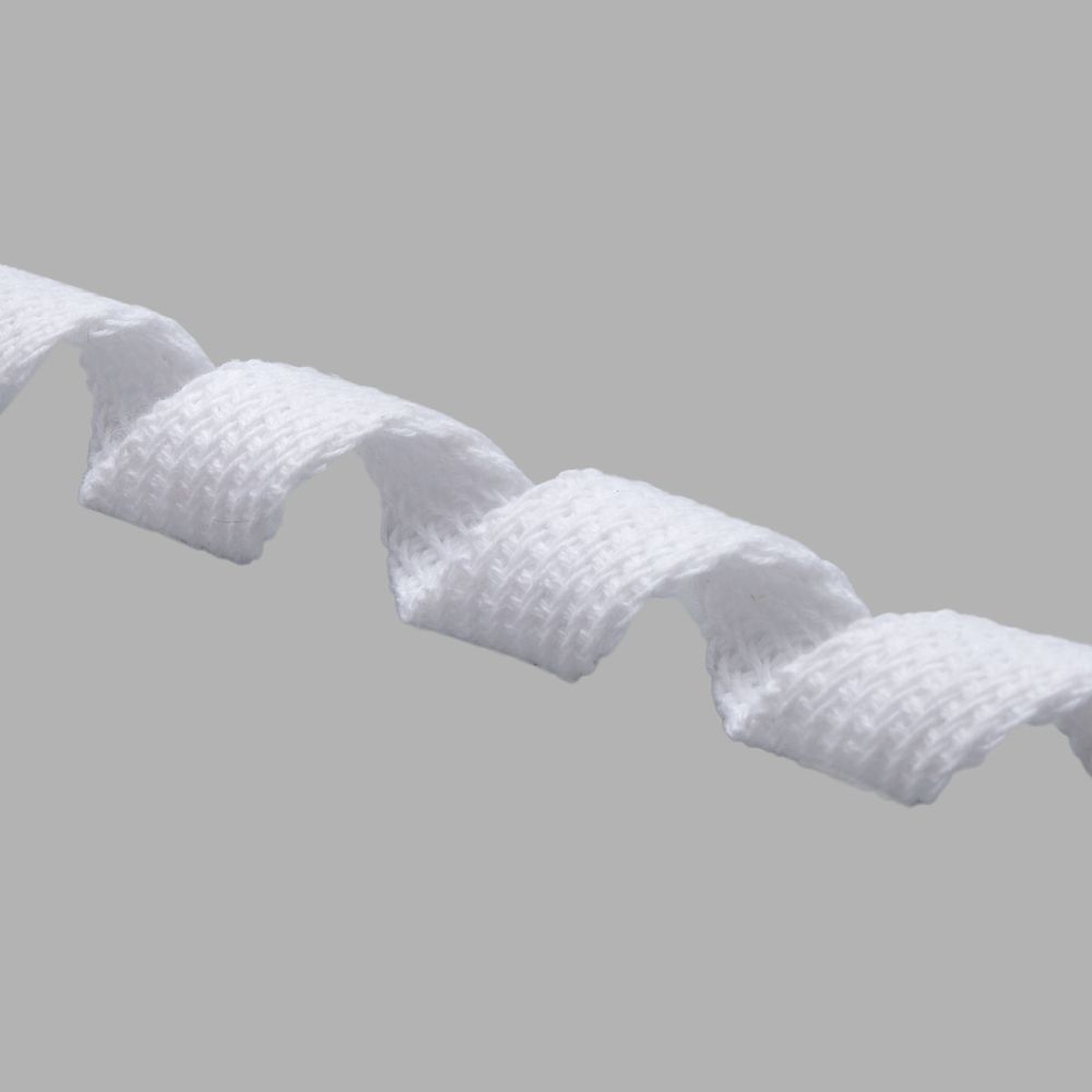 Шнур плоский плетеный х/б ⌀15.0 мм / 20 метров, цв.1 белый