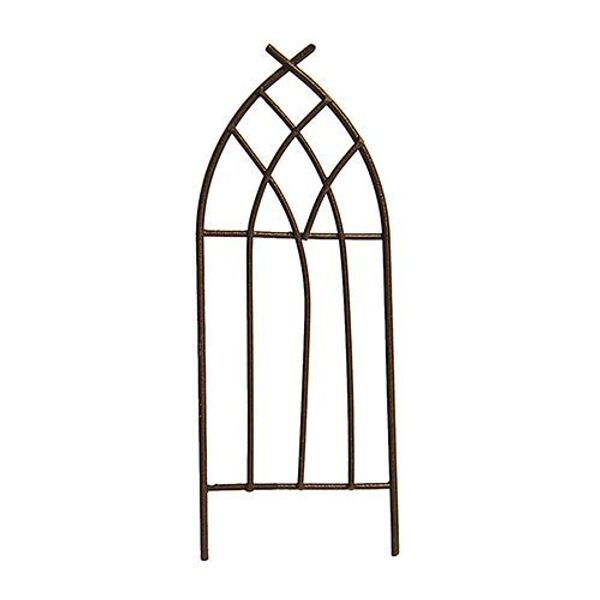 Миниатюра кукольная: Металлическая ажурная мини изгородь, 4,2х10,5см, корич, Астра