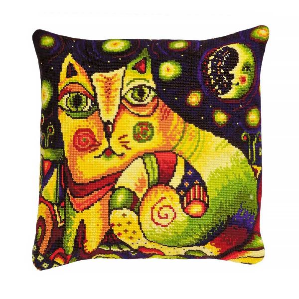 Набор для вышивания нитками Риолис, Подушка Лунная дорога, 40х40 см
