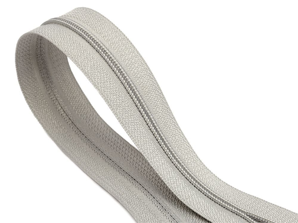Молния рулонная витая (спираль) Т3 (3 мм) УСИЛЕННАЯ, НА БОБИНЕ, S-133 св.серый (цв.SBS) / кор. 1200 метров